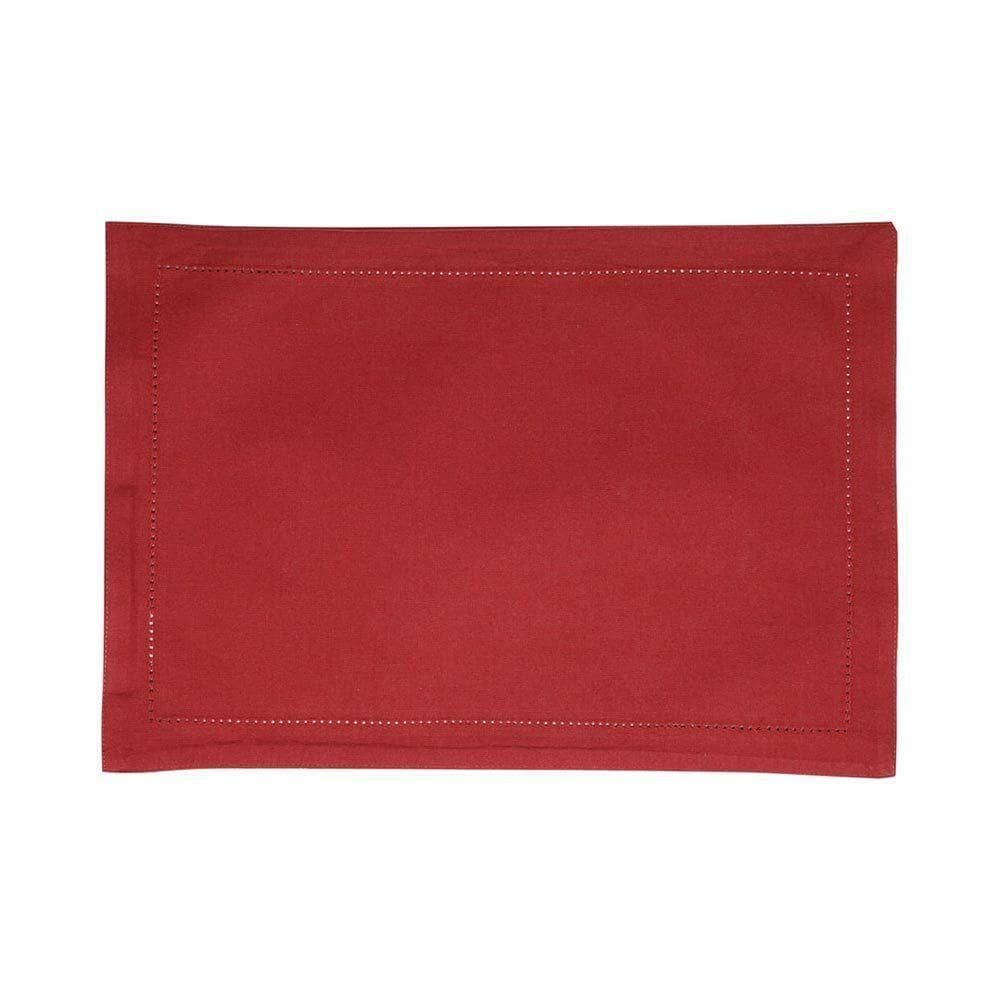Jogo Americano Ponto Ajour Algodão Vermelho Wolff 45x33cm