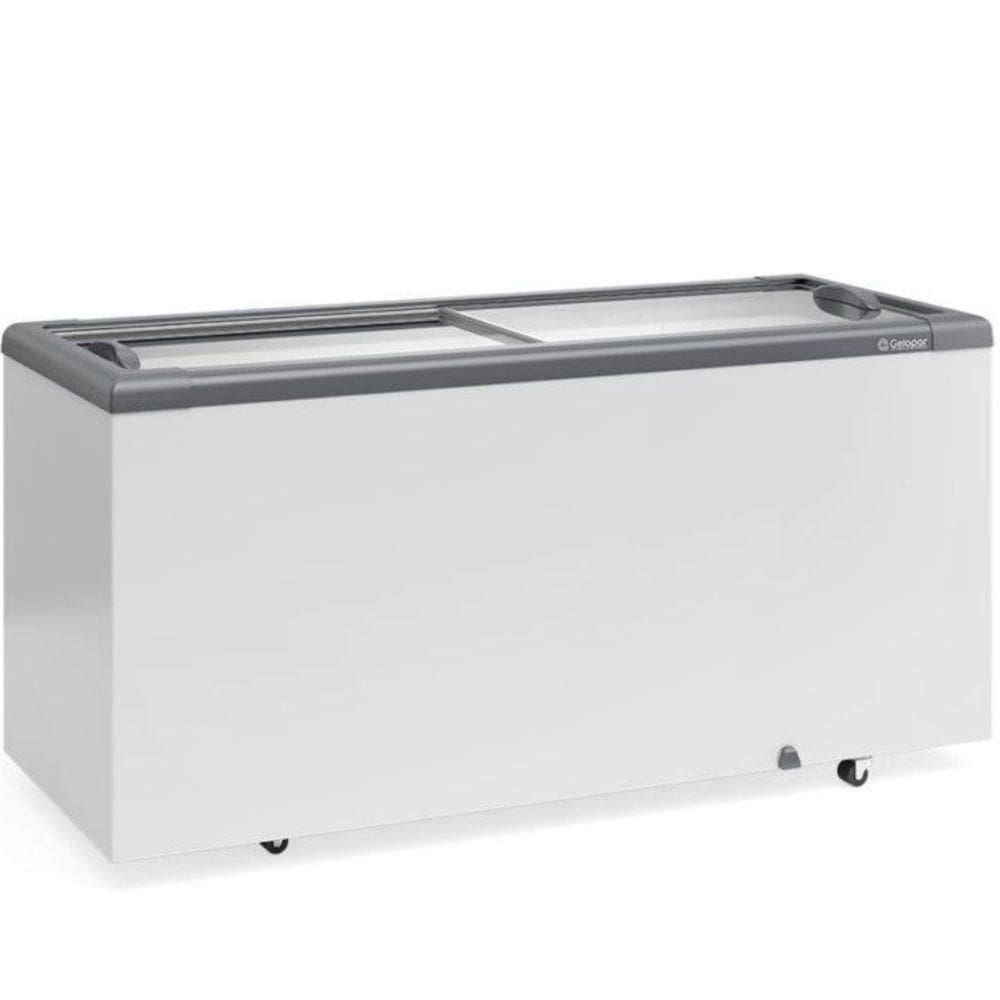 Freezer Plano Vidro Reto Deslizante Ghd500 Gelopar Expositor 500 Litros Cinza 110v