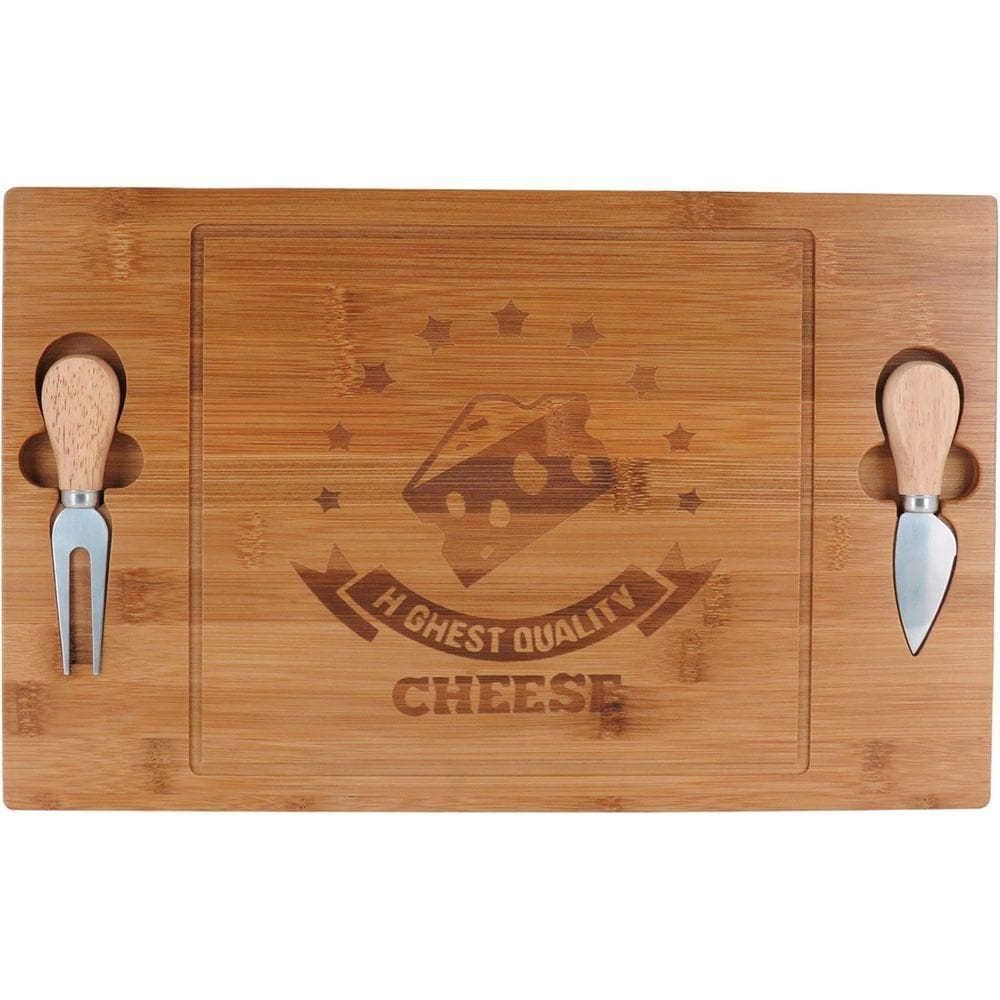 Cheesy Jg P/ Queijo 2X40X25Cm Bambu Natural 3Pç