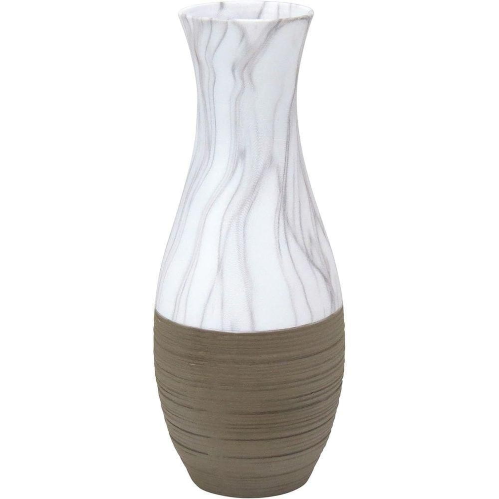 Minorca Vaso 36X14X14Cm Cerâmica Cinza