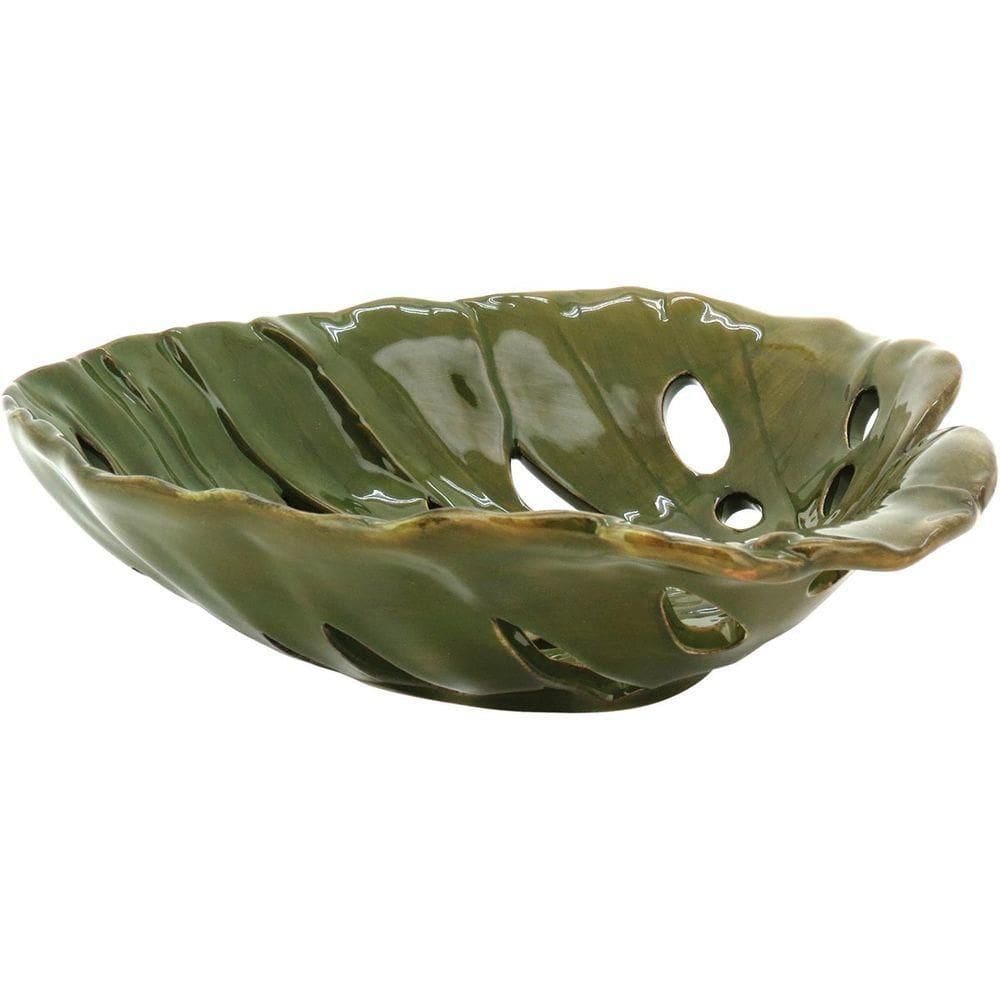 Parreiral Adorno 8X26X25Cm Cerâmica Verde Folha