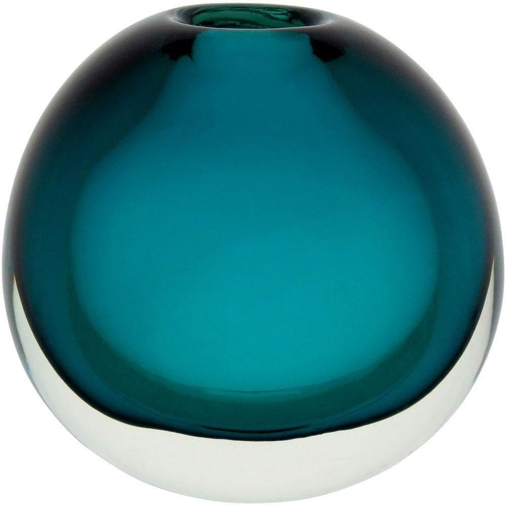 Vaso 14X14X10Cm Vidro Azul