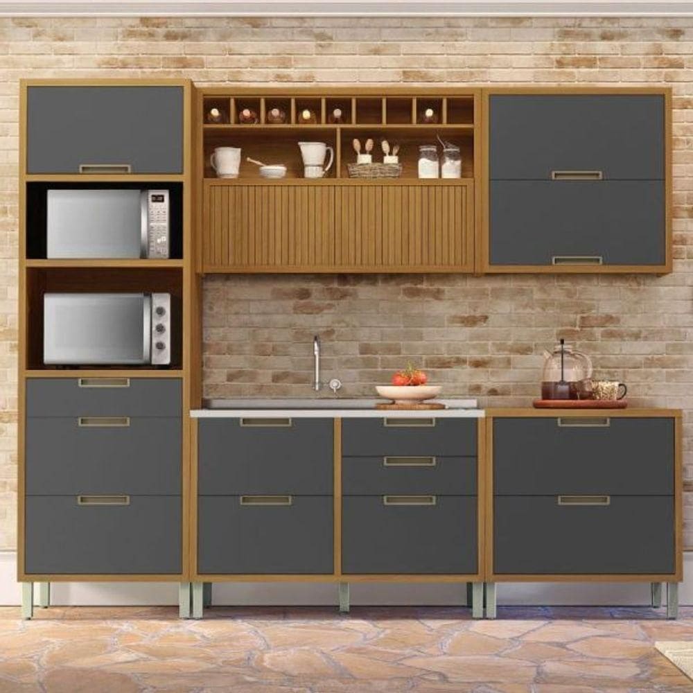 Cozinha Imperatriz 5 Pcs Torre Quente Freijo/grafite Nesher