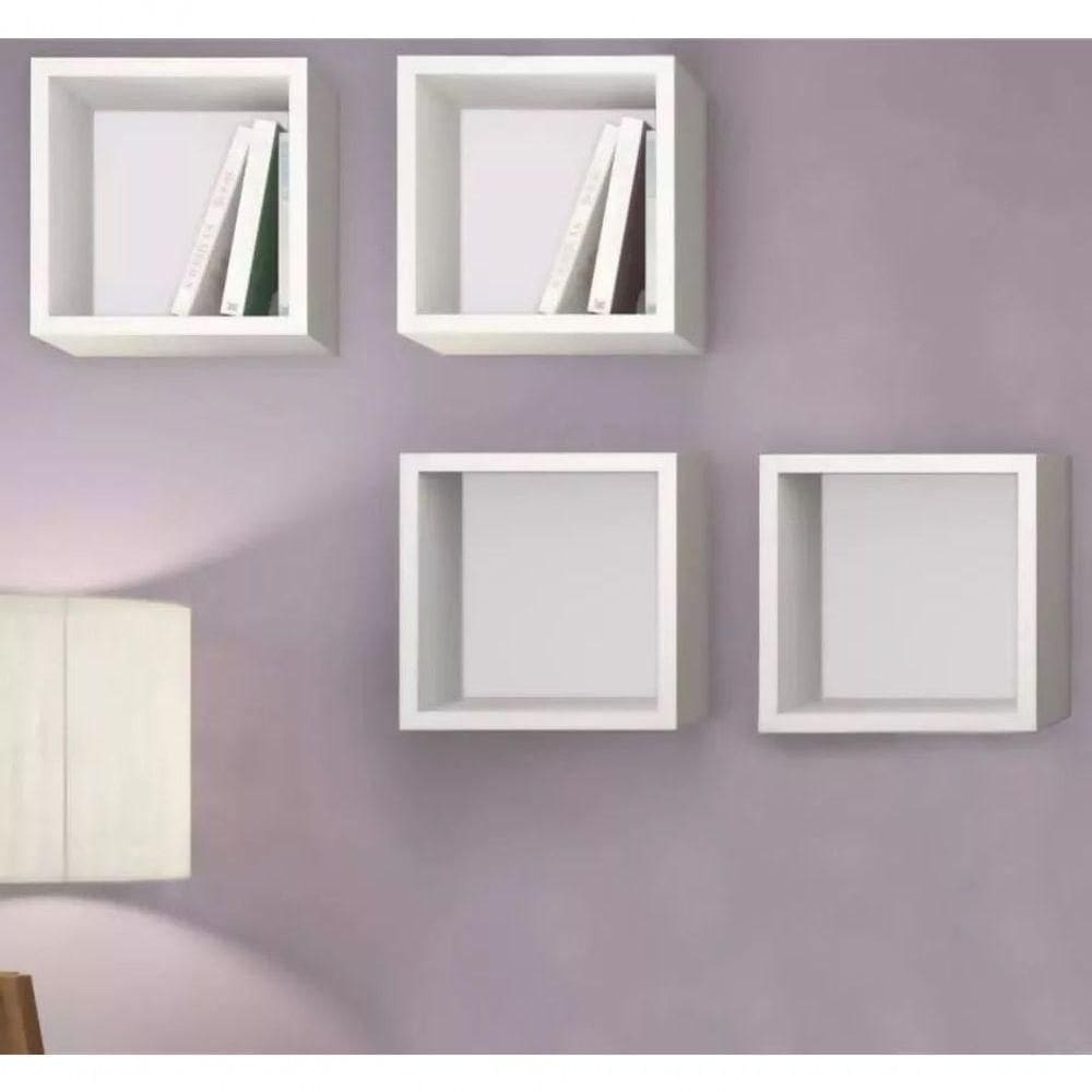 Nichos Decorativo Quadrado Kit 3 un Branco