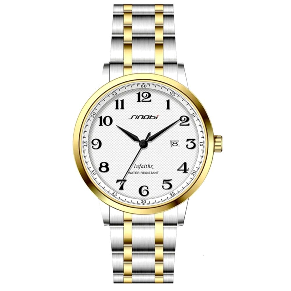 Relógio de Pulso de Quartzo Masculino Casual em Aço Inoxidavel Impermeavel