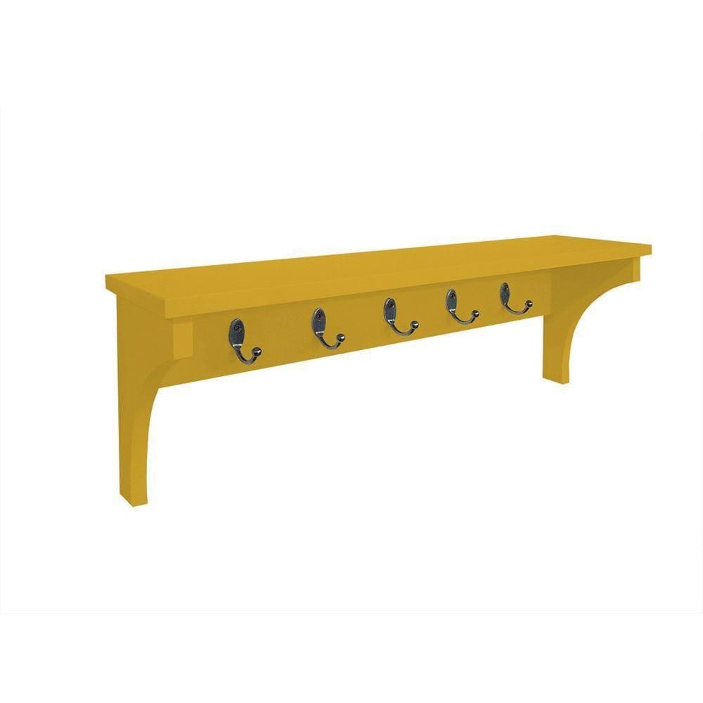 Cabideiro Prateleira Porta Utensílios De Cozinha Mochilas Bolsas Amarelo Laca