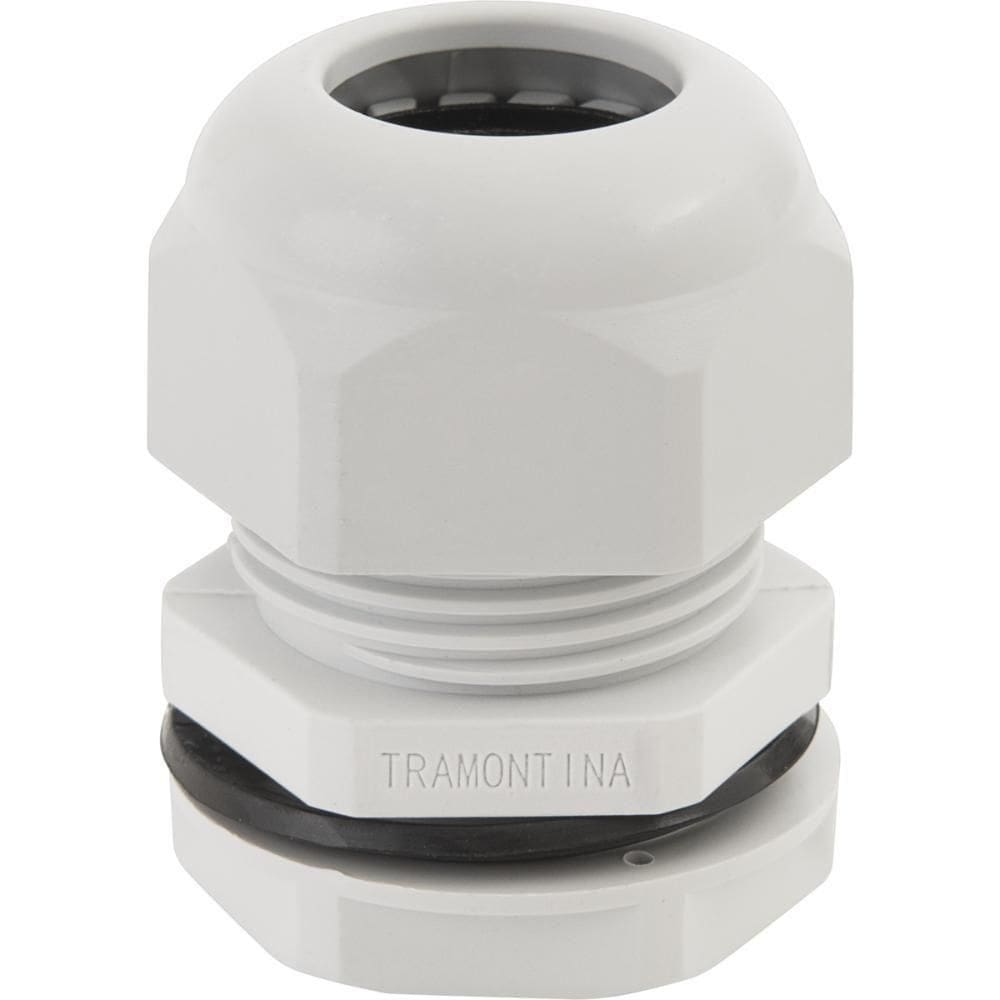 Conector Prensa-Cabo 1`` Tramontina Termoplástico Cinza Com