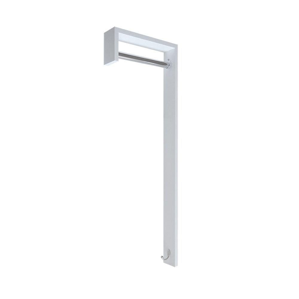 Cabideiro De Parede \"j\" Arara Camiseiro Porta Bolsas Branco Laca