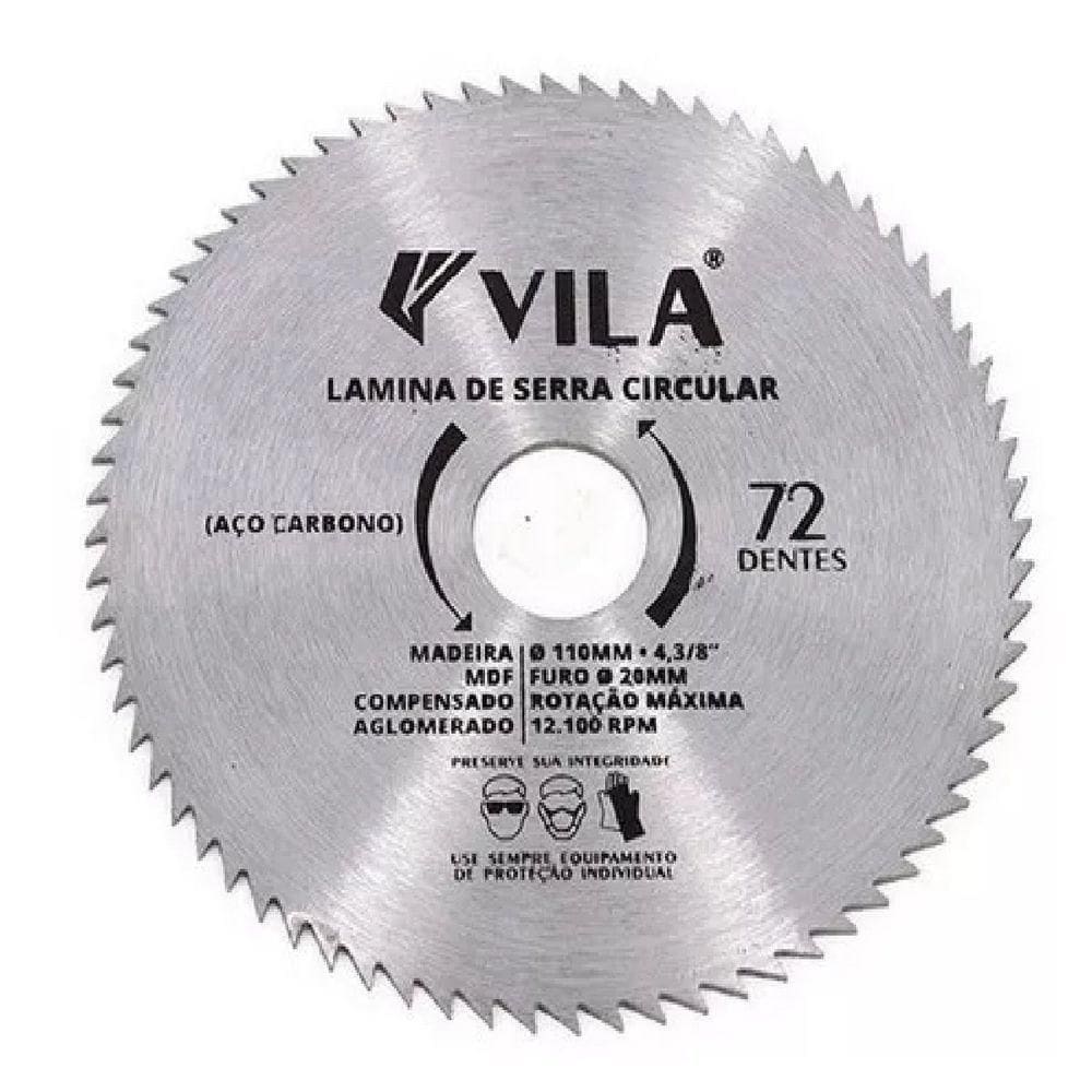 Disco De Serra Circular 110x20mm C/ 72 Dentes - Vila