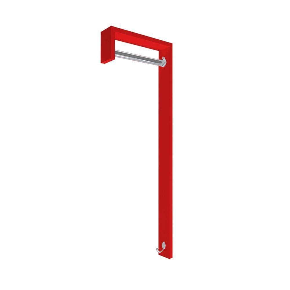 Cabideiro De Parede \"j\" Arara Camiseiro Porta Bolsas Vermelho Laca