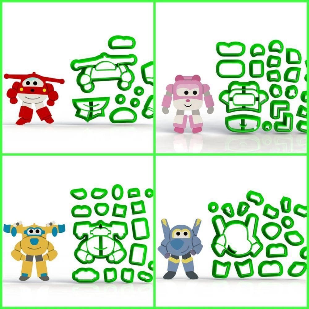 Cortador Kit Super Wings - 4 Modelos Modulares 6 Cm
