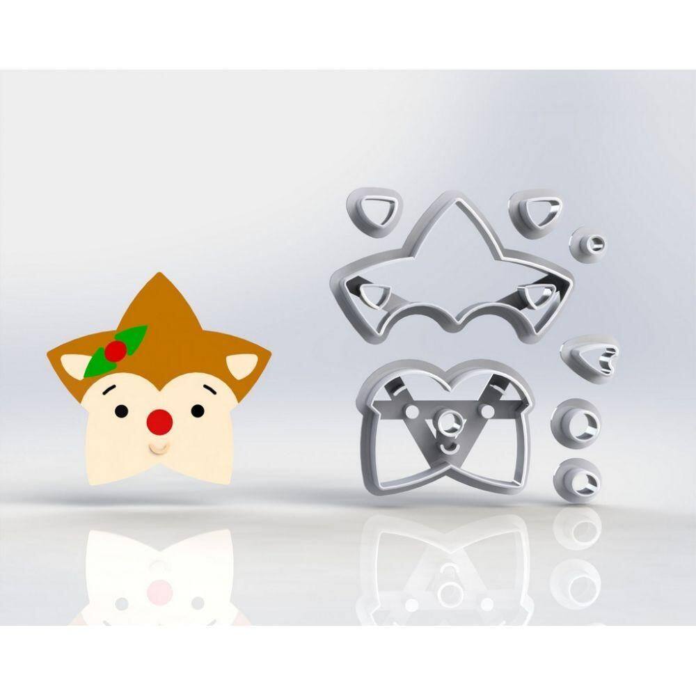 Cortador Natal Estrela Cervo Modular Tamanho 7cm