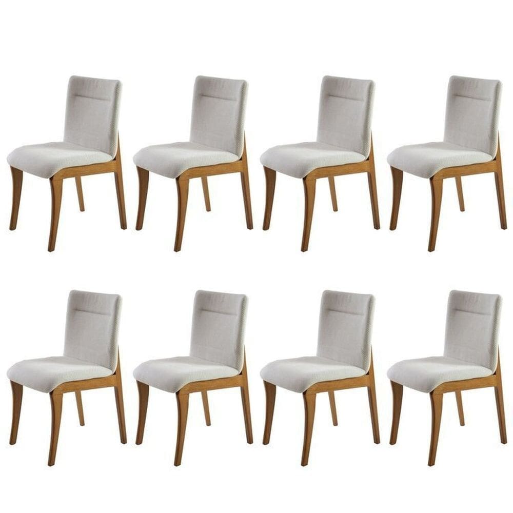 Conjunto 8 Cadeiras Estofadas Debora Espresso Móveis Cinamomo/Losango