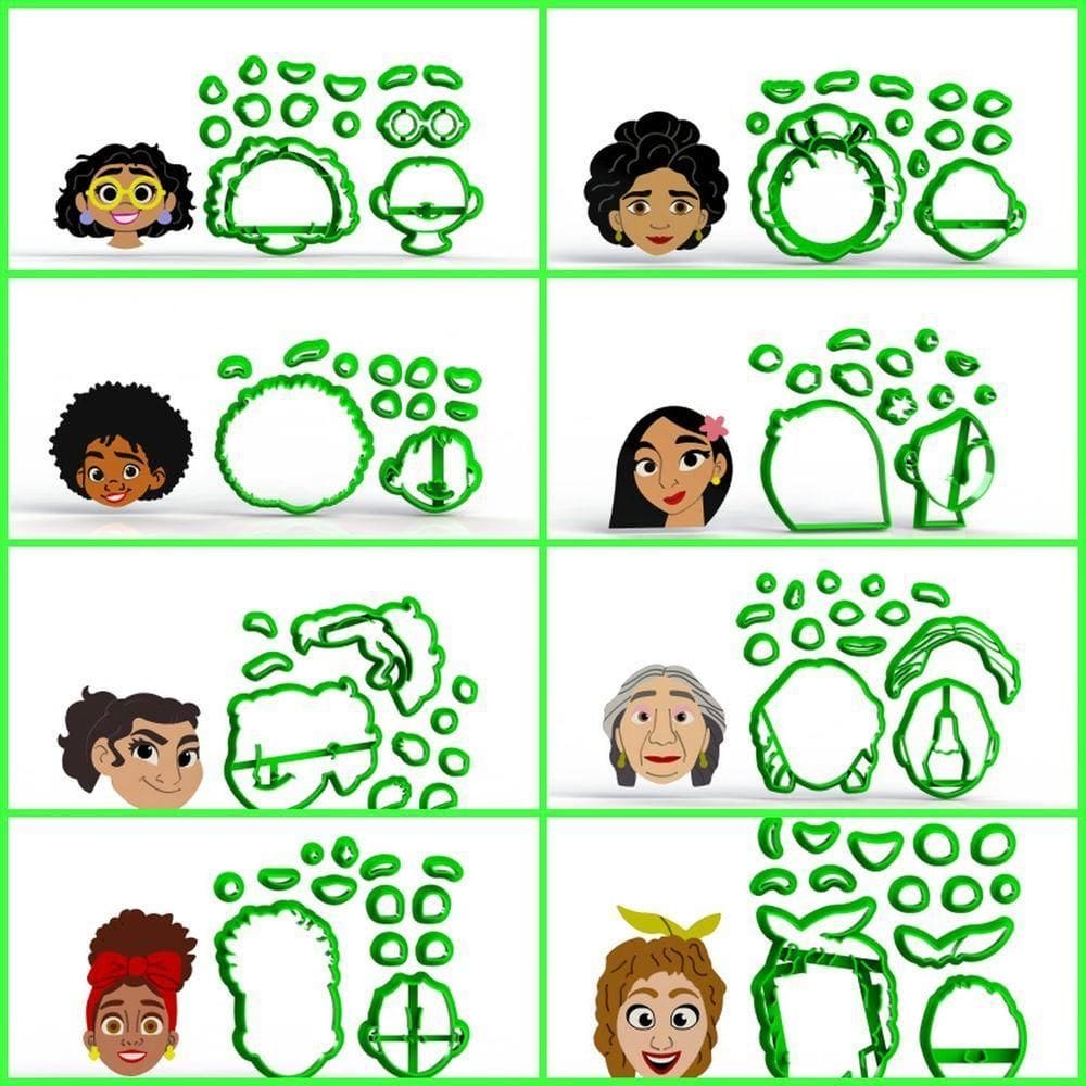 Cortador Encanto - Kit 8 Personagens Modulares 5 Cm