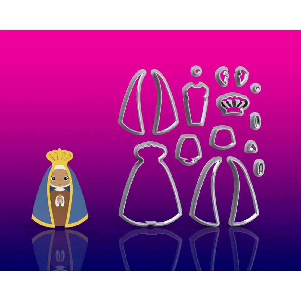 Cortador Santa Nossa Senhora Aparecida Cute Modular Tamanho 10cm
