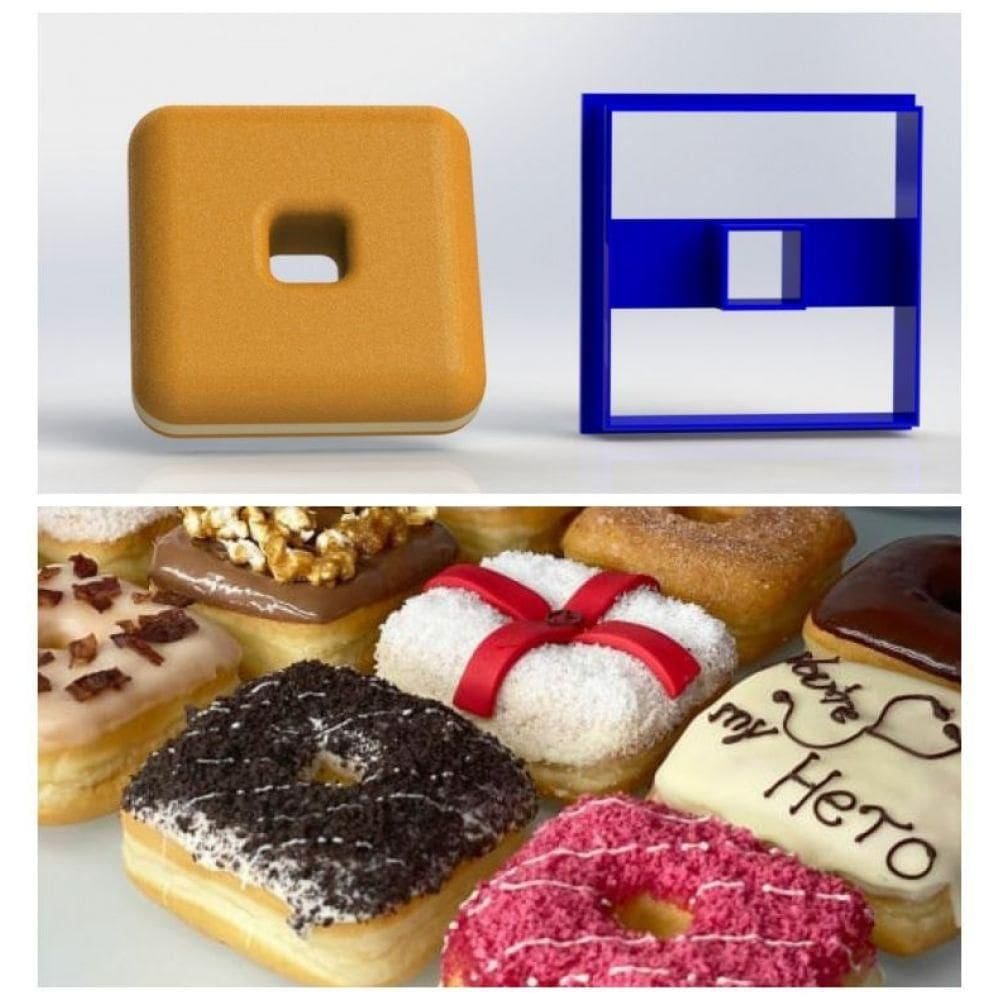 Cortador Donuts Quadrado Tamanho 7 Cm