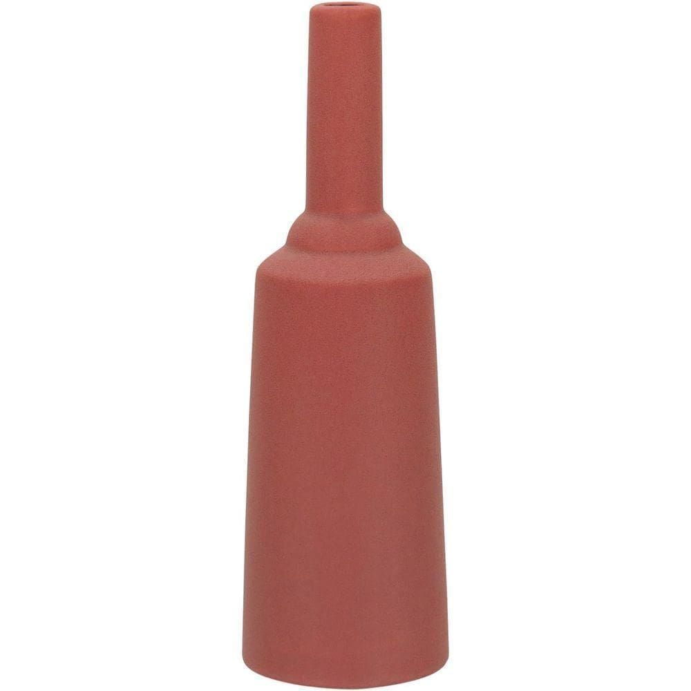 Galact Vaso 26X8X8Cm Cerâmica Vermelho