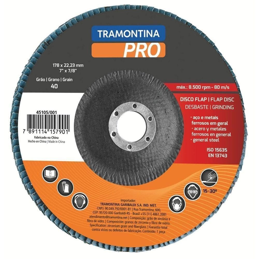 Disco Flap 7” Grão 60 Tramontina Pro Tramontina