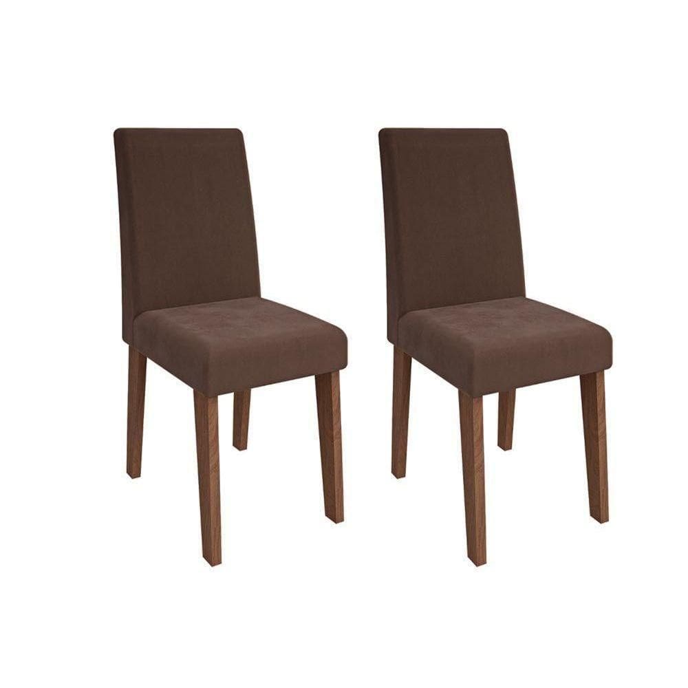 Kit 2 Cadeiras Savana Suede Chocolate