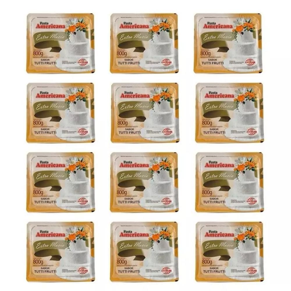 Kit 12 Pasta Americana Extra Macia Arcolor 800gr Tutti Frutti