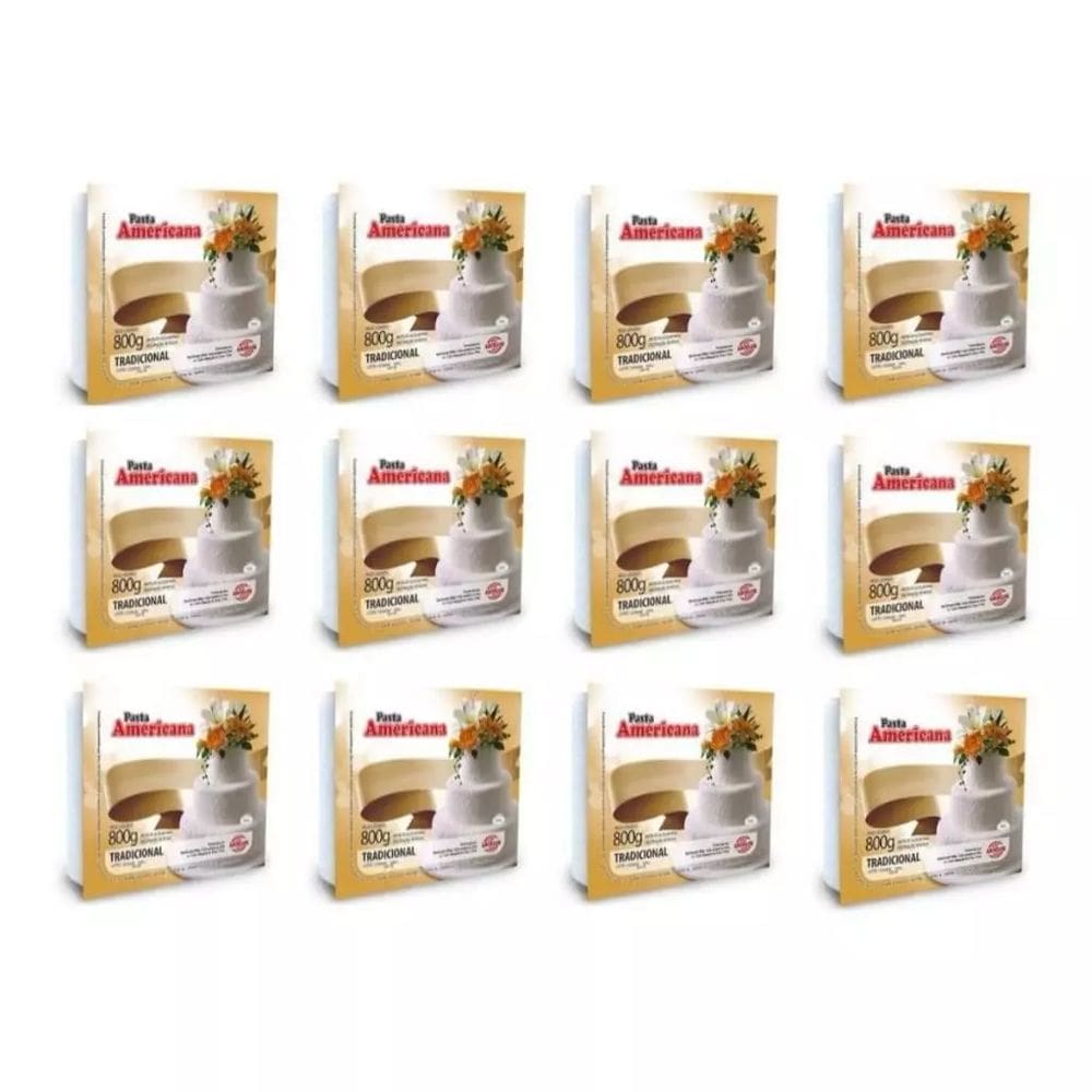 Kit 12 Pasta Americana Extra Macia Arcolor 800gr Morango