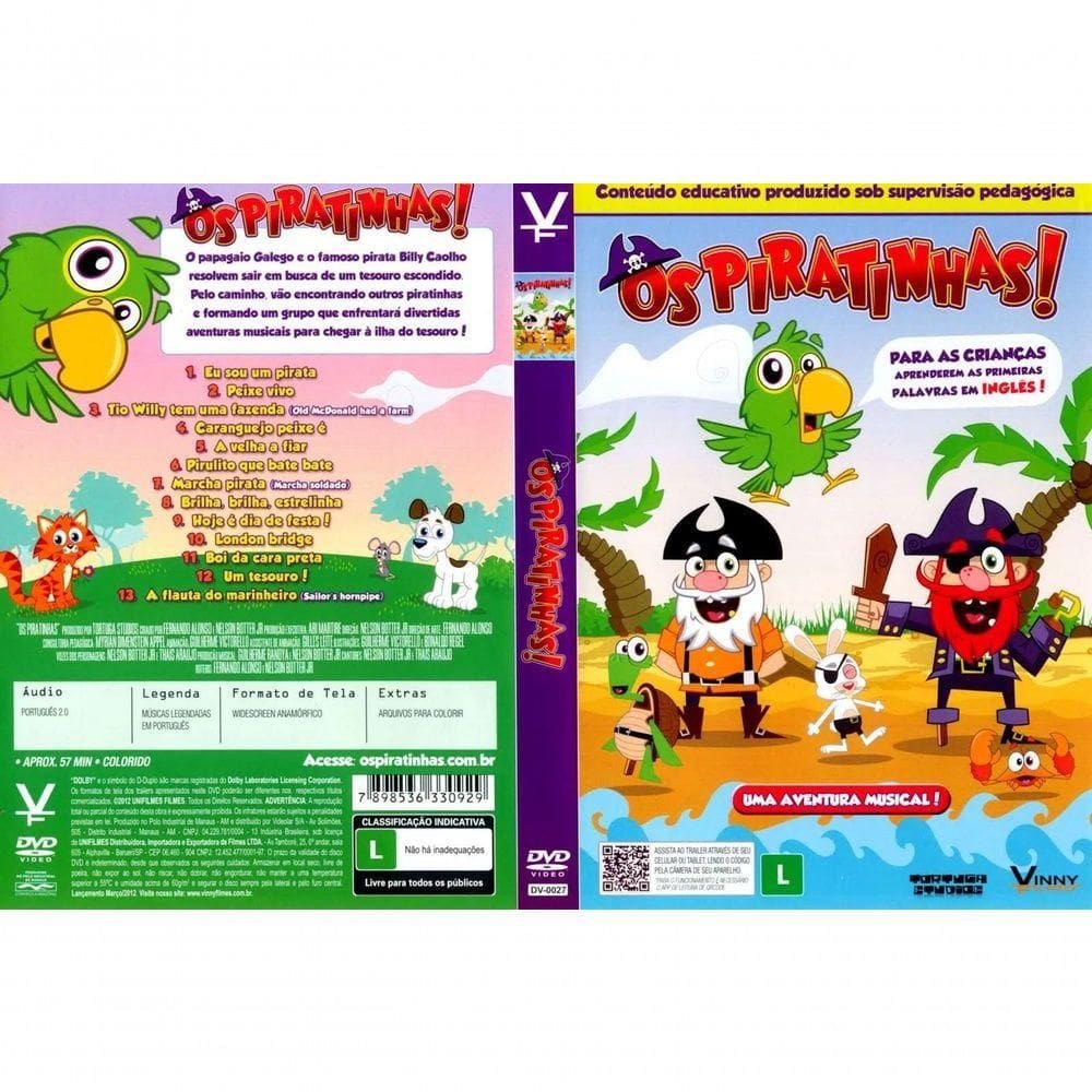 Dvd Os Piratinhas Para Crianças Aprenderem Palavras | Extra