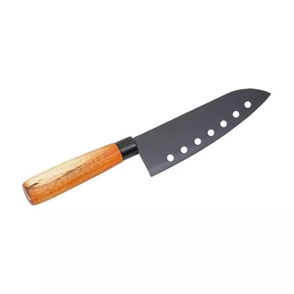 Faca Santoku Inox Cor Grafite Cabo Acácia 30cm