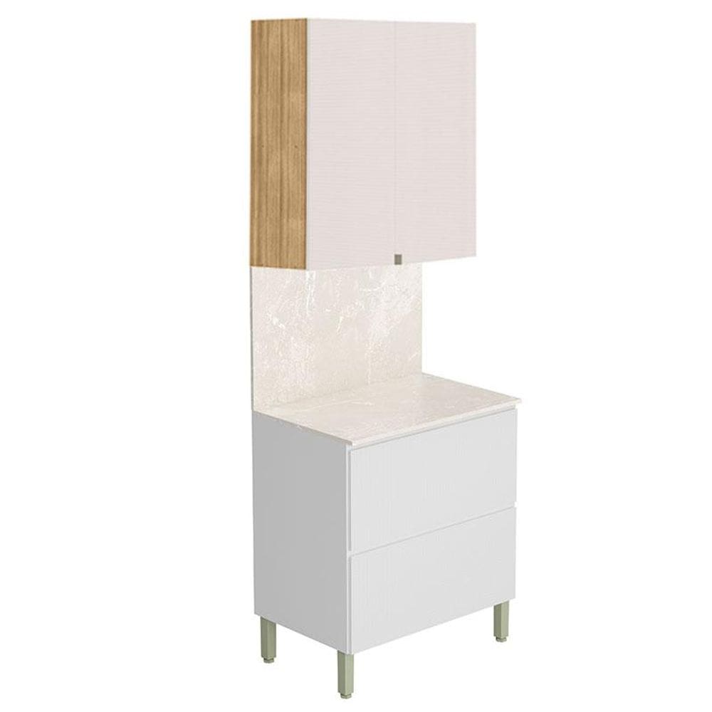 Cozinha Modulada Art 2 Peças 80cm Freijó Ártico Soft – Kits Paraná