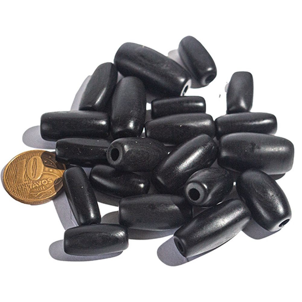 10 Barril Furado Longitudinal Pedra Basalto 20mm Tipo B