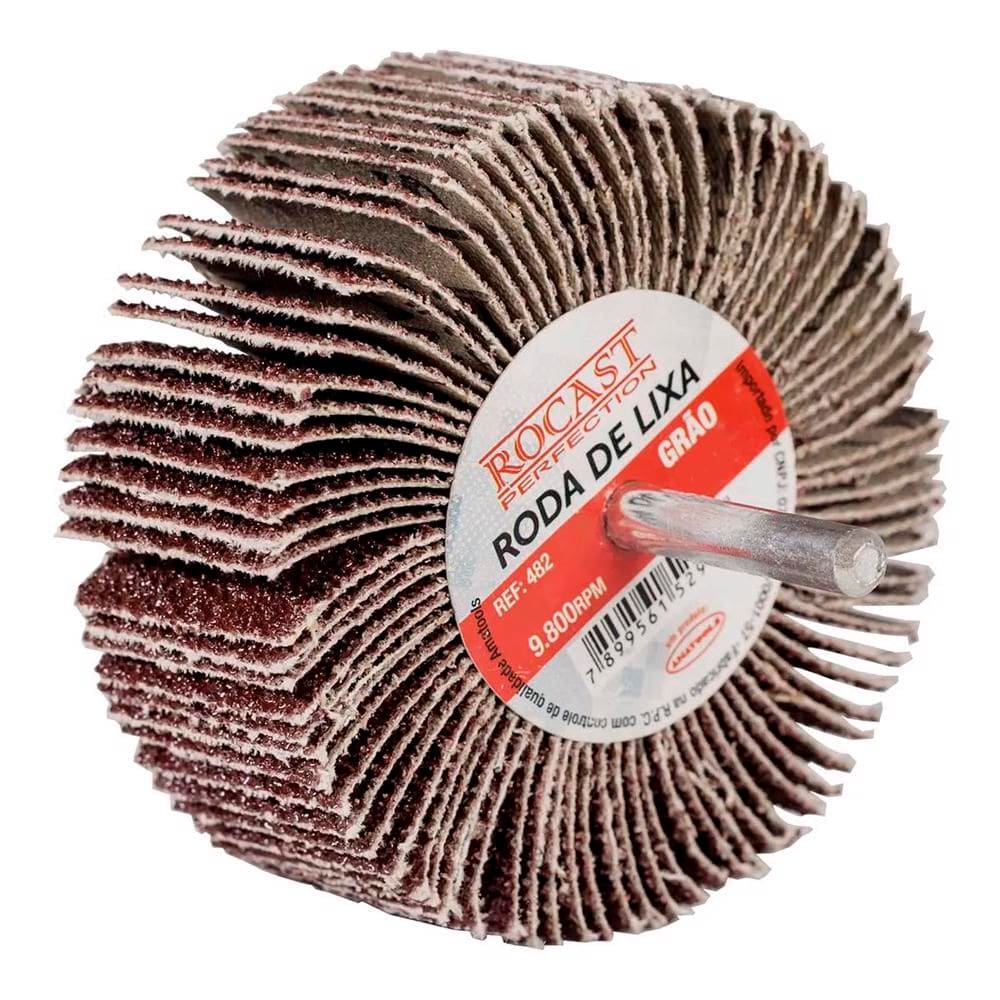 Roda de Lixa com Haste 40 x 20mm Grão 120 - Rocast 482,0006