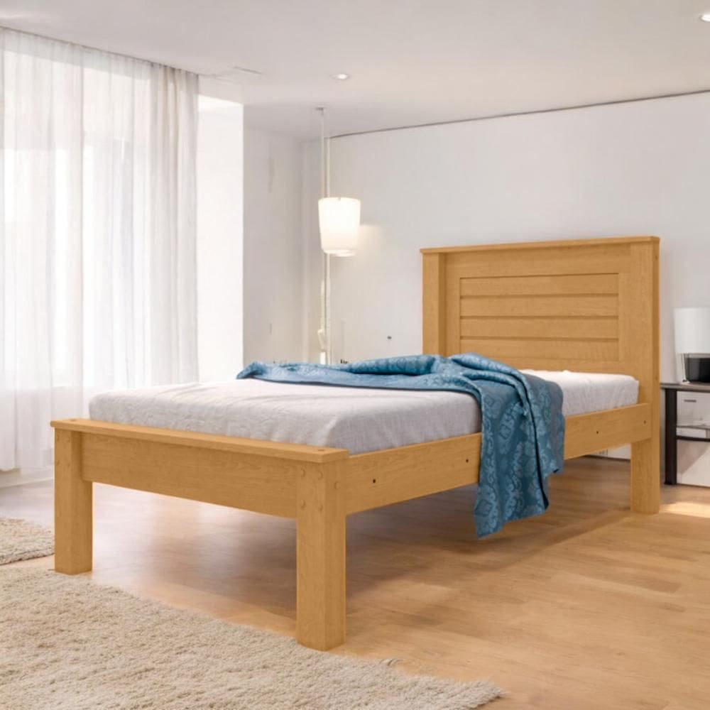 Cama Solteiro Confortável e Moderna Milena Naturalle