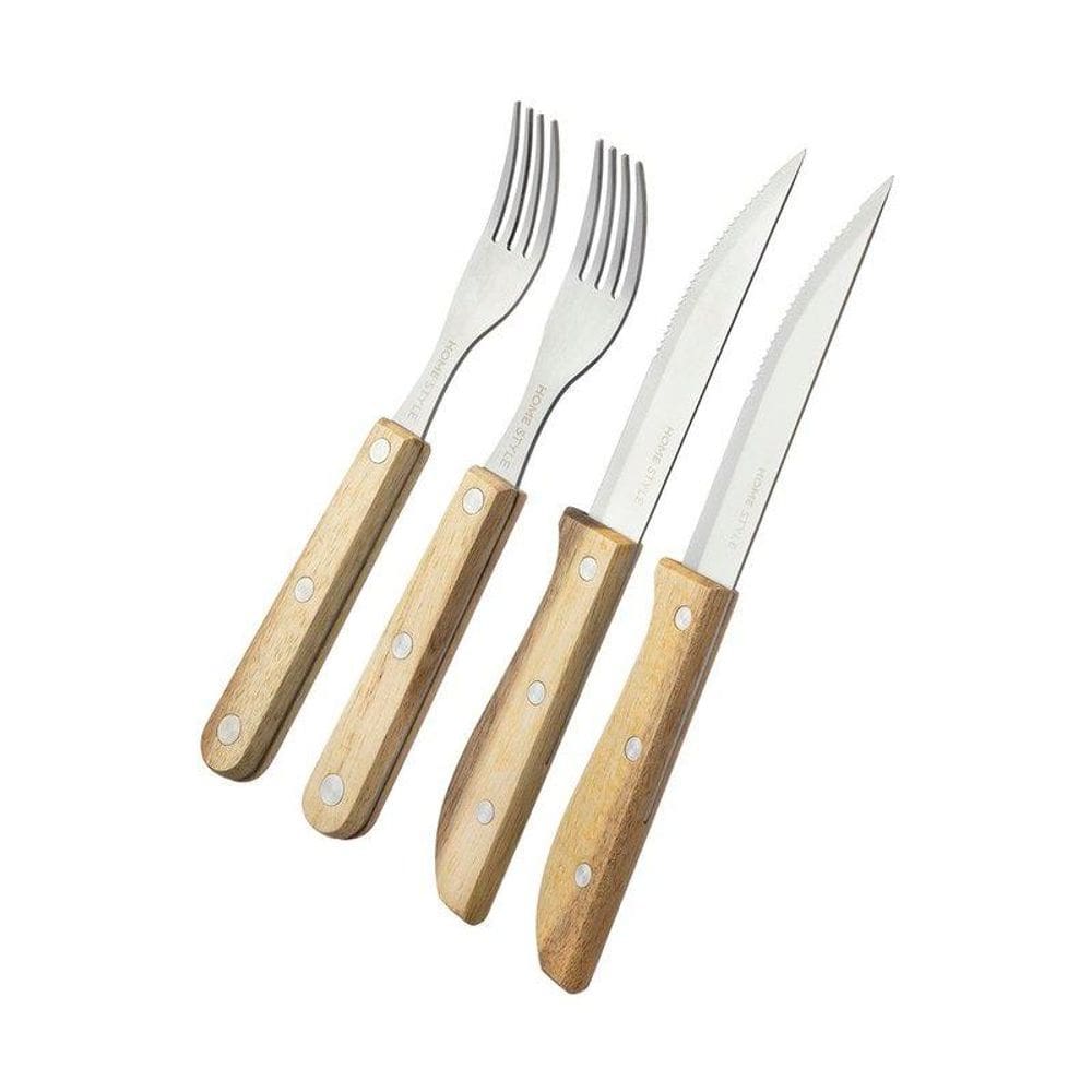 Jg Talheres Para Churrasco Acacia Bbq 4Pcs 25 Cm Neu Home Style