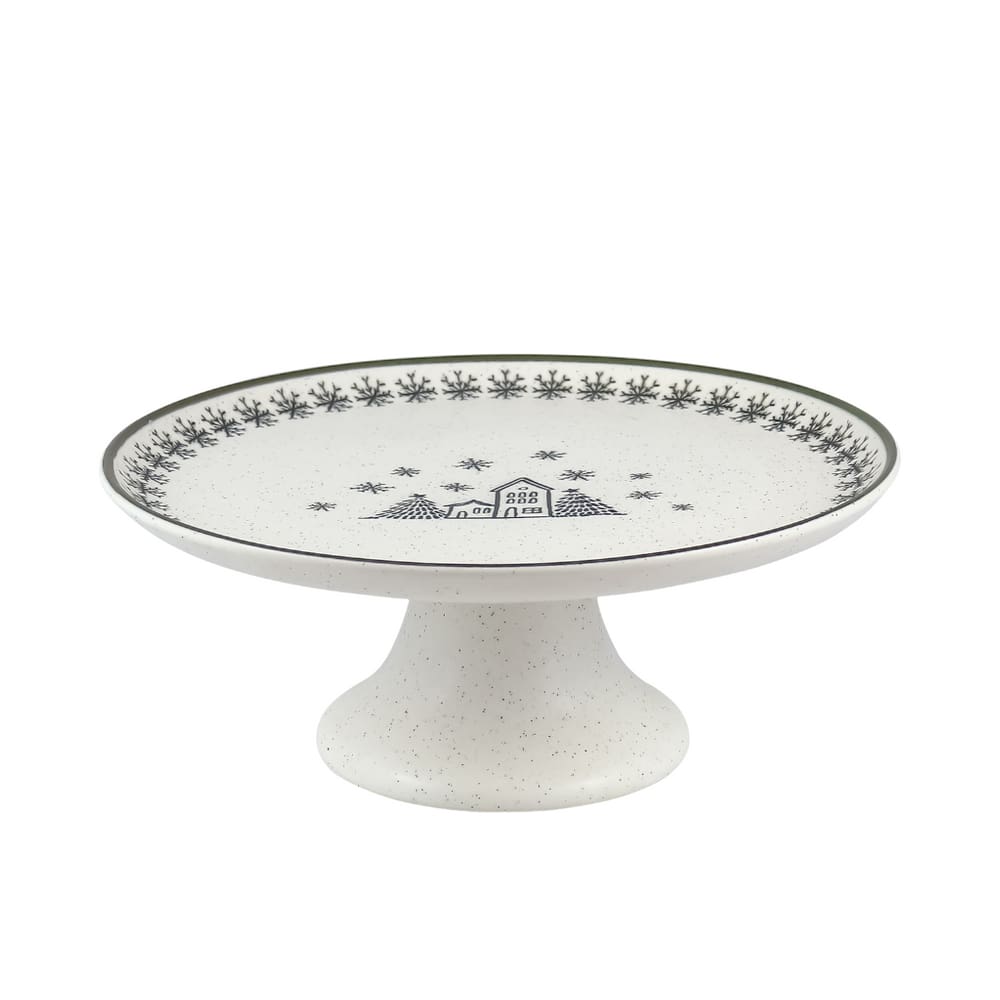 Prato Com Pé Em Cerâmica Unni Vilarejo De Natal 26x9,5cm Oxford