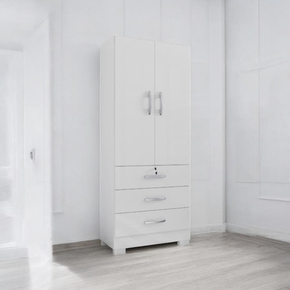 Roupeiro Paris 02 Portas e 02 Gavetas Branco