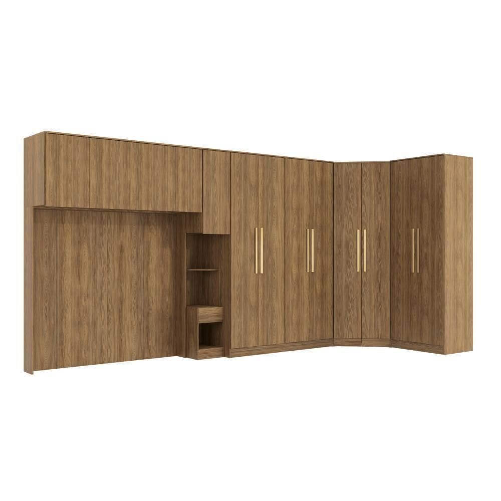 Quarto Modular Kappesberg Adapt Nogueira 6 Peças 474cmx185cm
