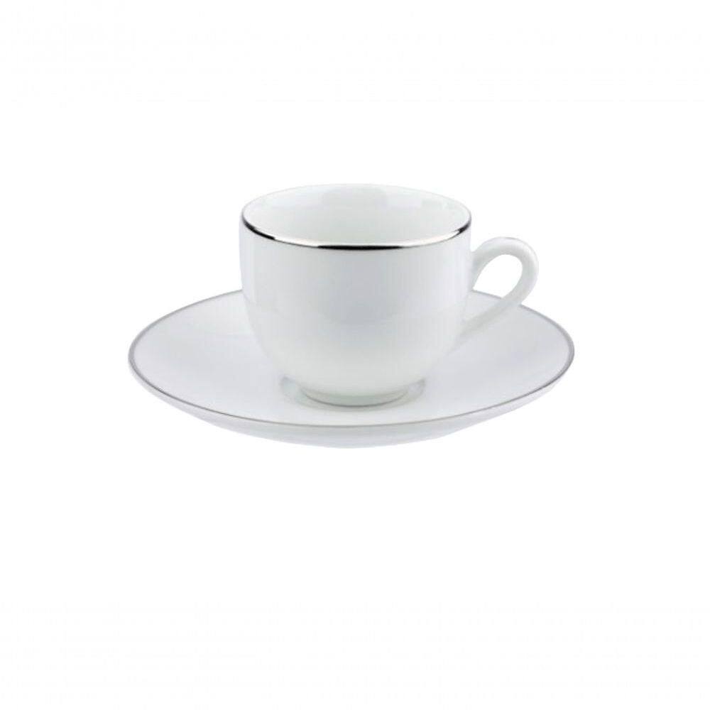 Xícara De Chá Em Porcelana Legacy Silver 220ml L?hermitage Branca