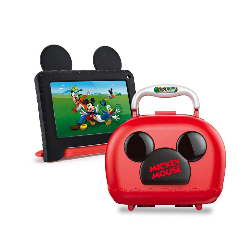 Combo Tablet Infantil Multi Mickey 7 Pol. 4GB RAM 64GB + Case + Maleta Mickey Construtor Com 8 Acessórios - NB413K