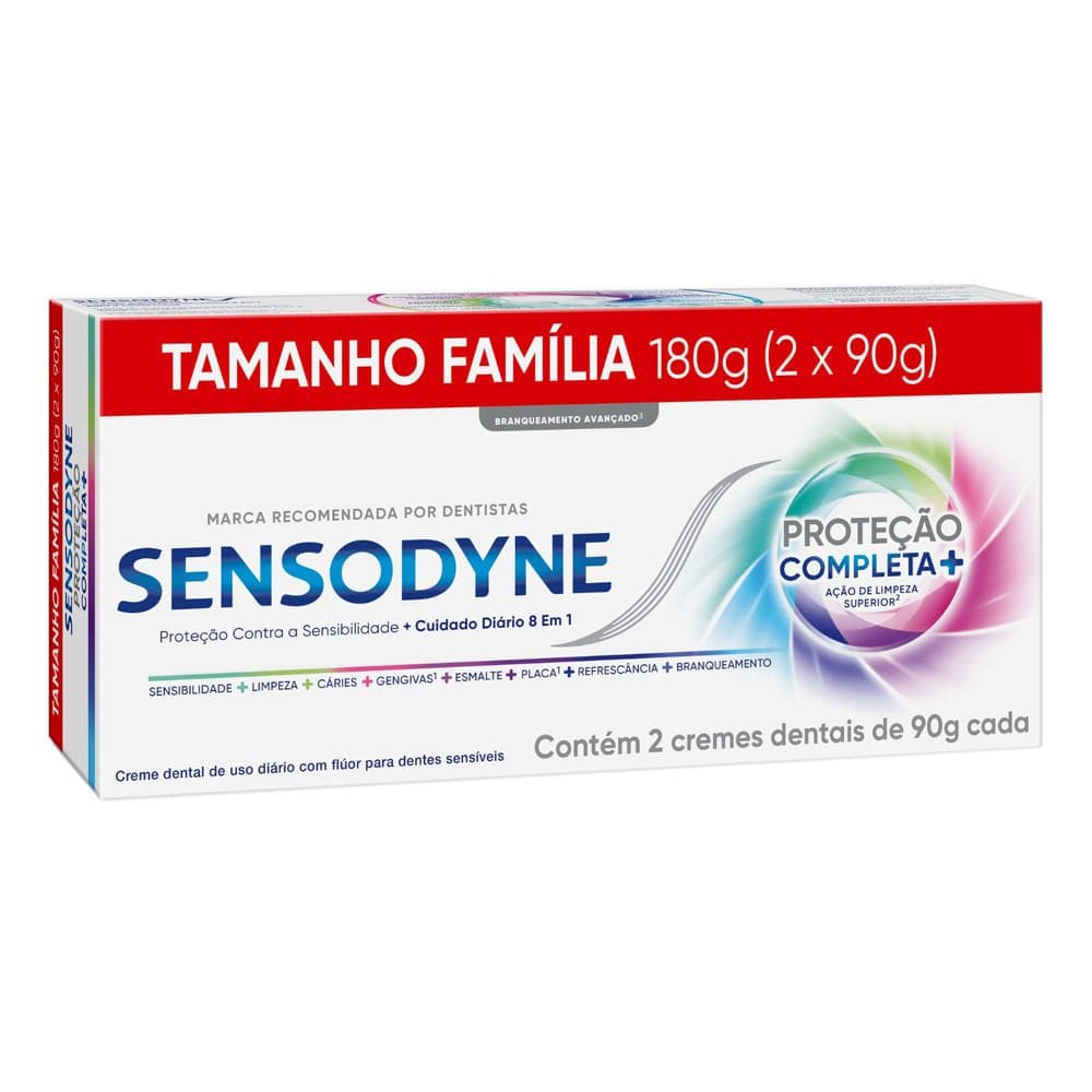 Creme Dental Sensodyne Proteção Completa Tamanho Família com 2 Unidades de 90g cada