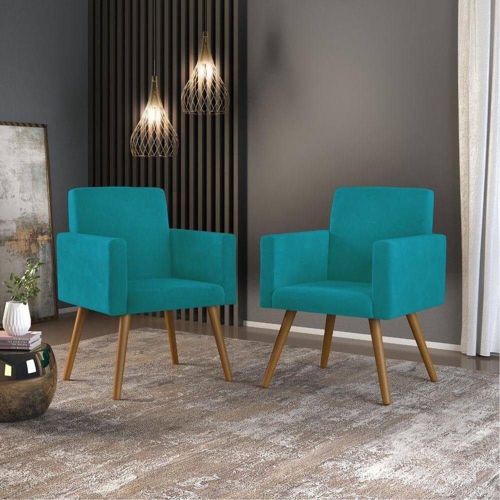 Kit 02 Poltronas Sala azul-turquesa