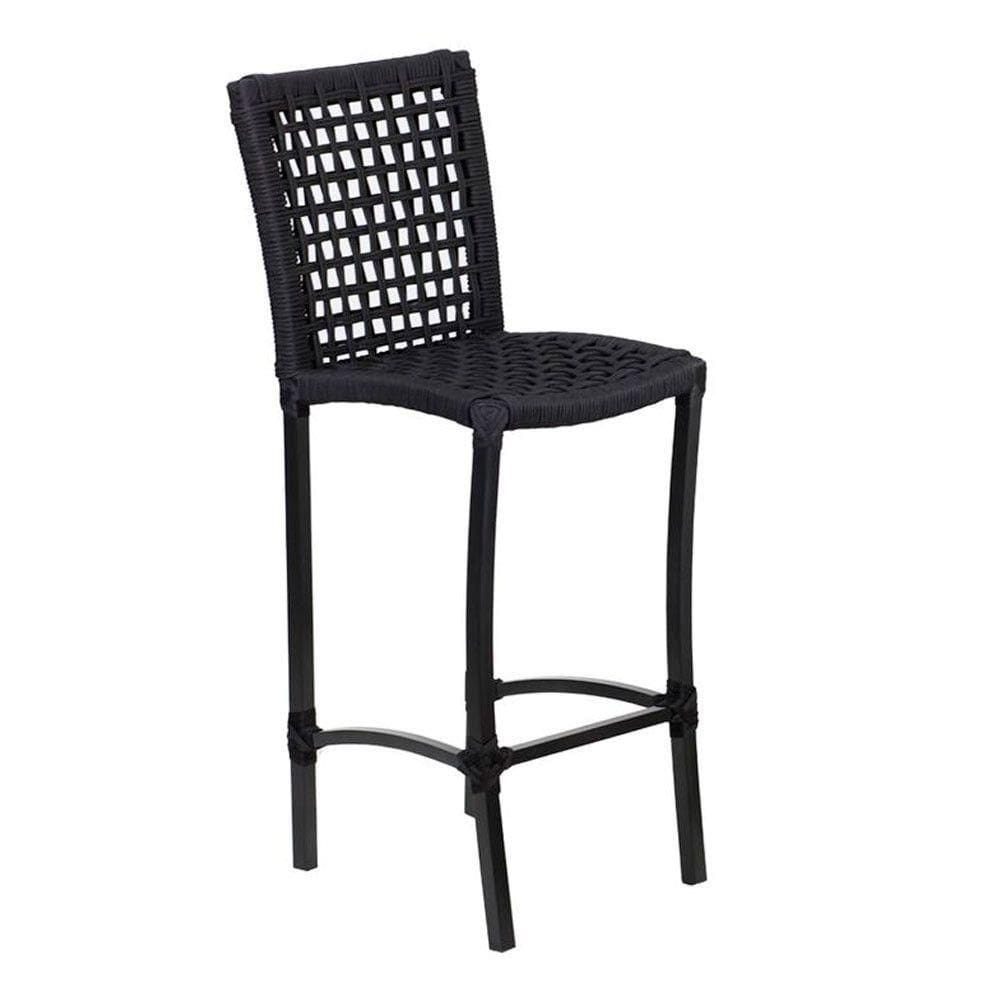 Banqueta Cannes Em Alumínio E Corda Náutica Para Área Edícula Piscina Ocre