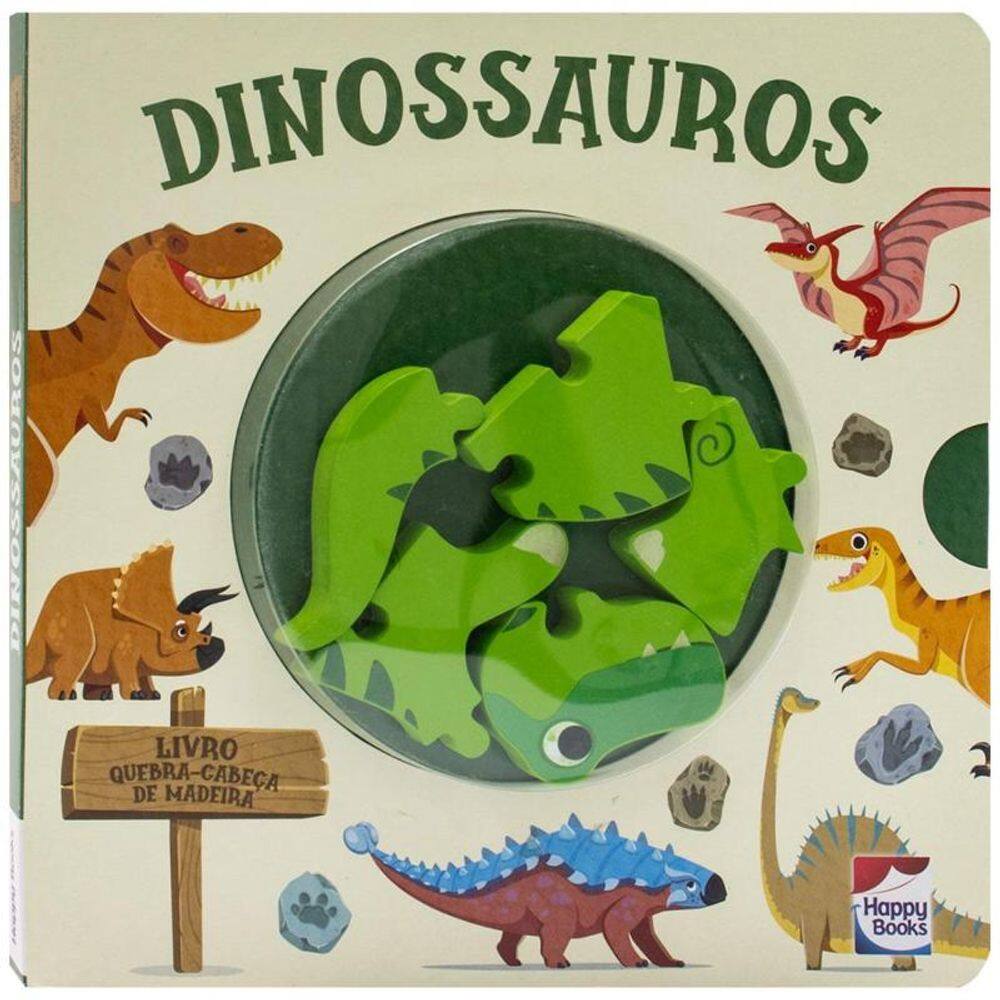 Livro Quebra-cabeça de madeira: Dinossauro