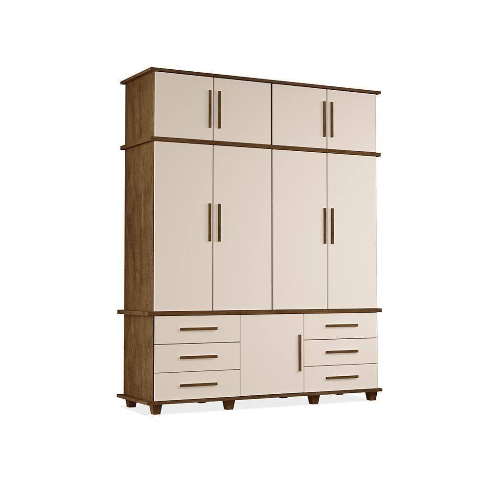 Guarda-roupa Dortmund 6 Gavetas Malbec Off White
