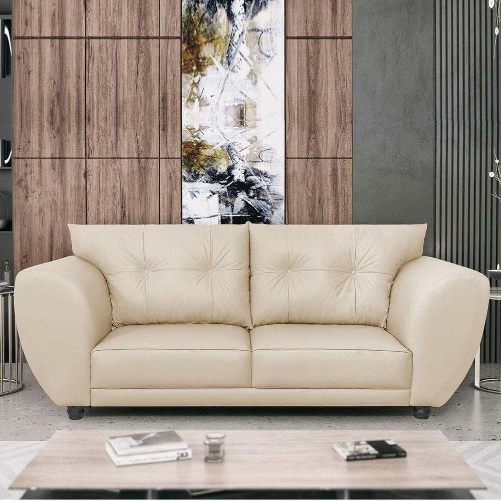 Sofá 2 Lugares Tulipa Suede Bege