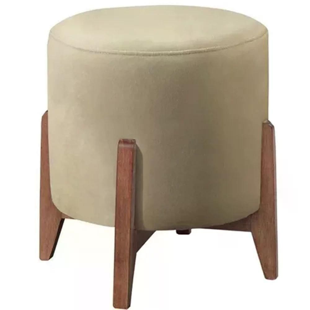 Puf Puff Para Sala Lhor Veludo Bege Rm Bege