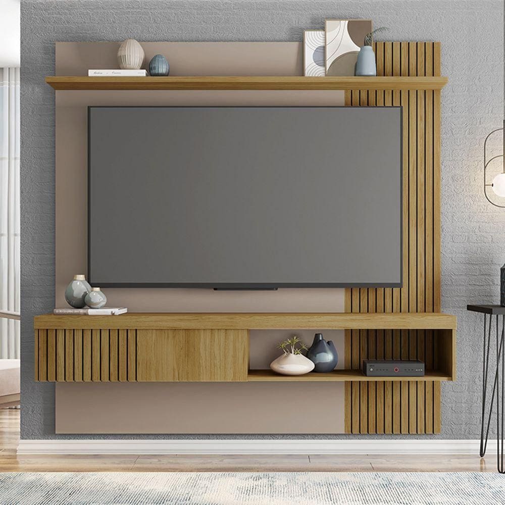 Painel Suspenso Decorativo Grant Mdf/mdp Para Tv Até 65 Pol Buriti/fendi G11 - Gran Belo