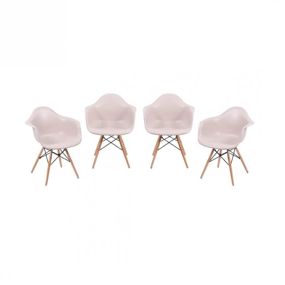 Conjunto 4 Cadeiras com Braço Eames Or Design Cinza
