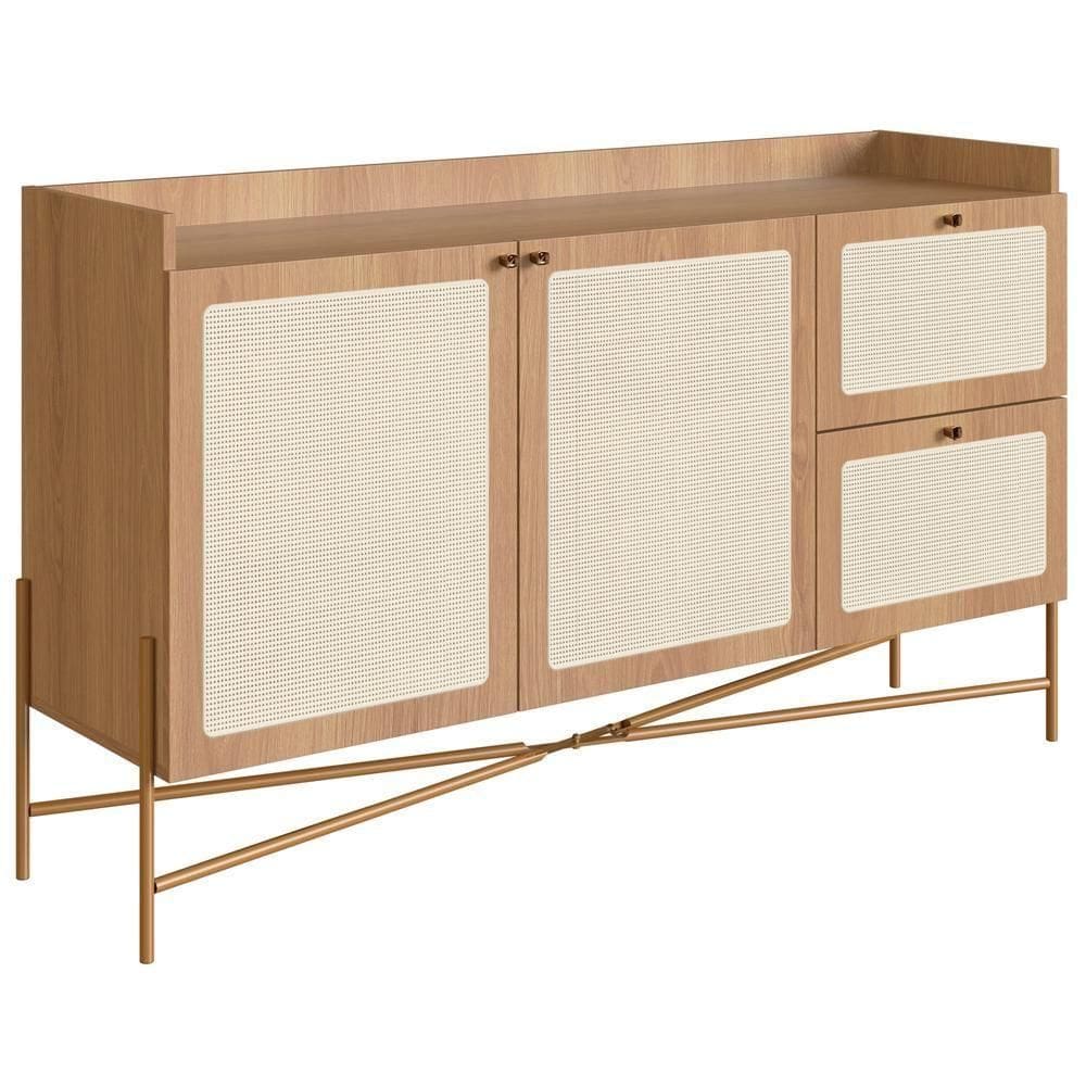 Aparador Balcao Buffet 139 Cm Pes Metal 28969 Oslo Hanover Artesano Hanover