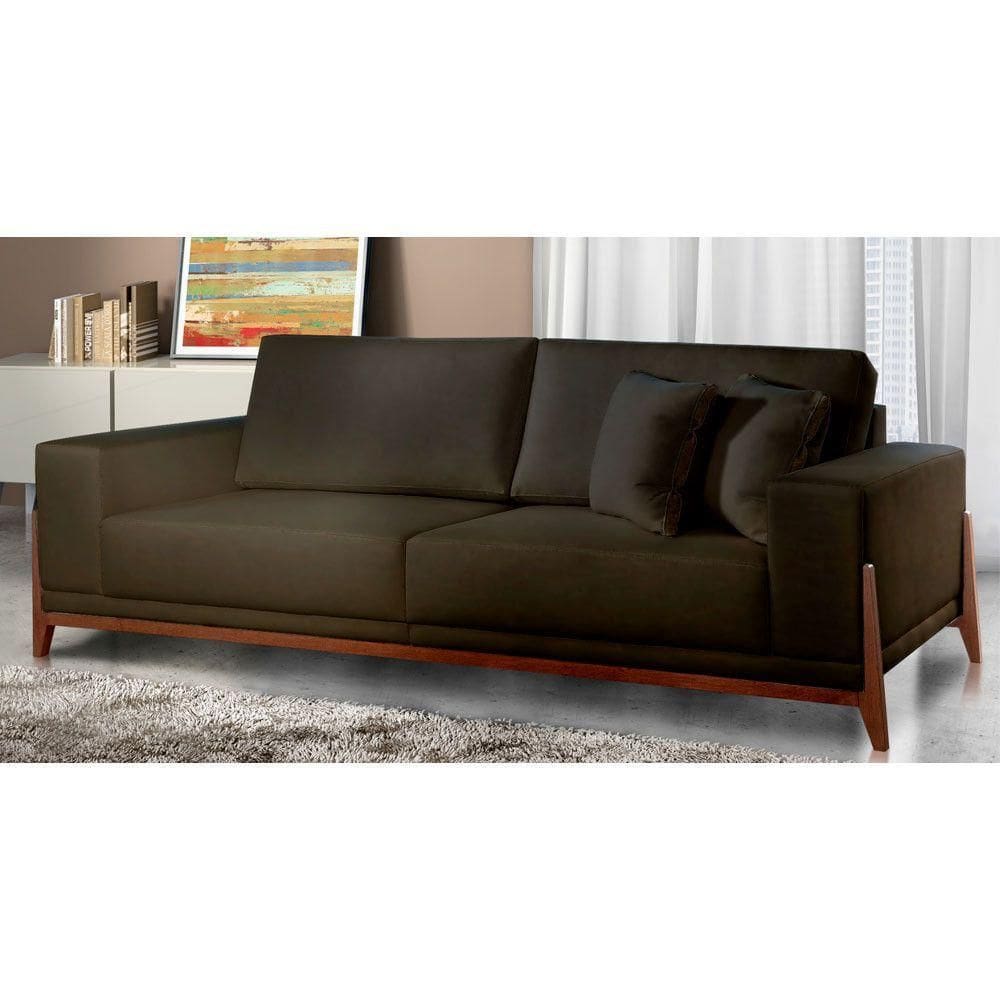 Sofá Fixo Magnus 3 Lugares Luxo 190cm Castellar Móbile Chumbo