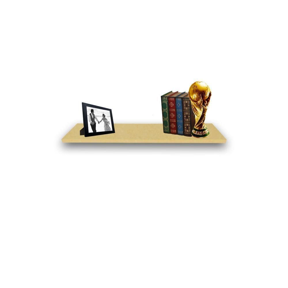 Prateleira Simples Natural 20X20 Cm Com Suporte Em Mdf