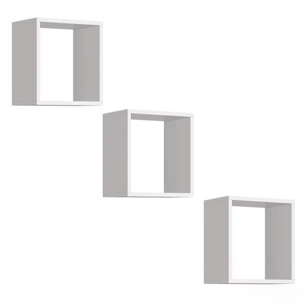 Kit 3 Nichos Juju Branco Brilho - Reller Móveis Branco Brilho